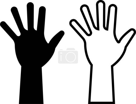 Handgesten flach oder Liniensymbole gesetzt. Eingeschlossen, Finger Interaktion, pinky fluchen, Zeigefinger zeigen, Gruß, kneifen, Händewaschen, Emojis, Gesten, Aufkleber, Emoticons schwarze Vektorsammlung isoliert