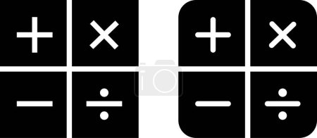 Mathematical symbols icon set for design. Easily editable flat line vector collection isolated on black and white. Calculator symbol for website and mobile app. Plus, minus sign.