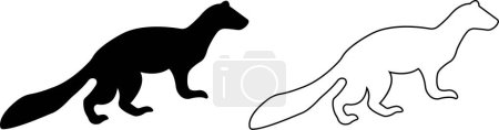 Marten silhouettes. marten icon set from animals element collection wildlife outline vector isolated on transparent background flat and line black icon marten sign, symbol for web and mobile
