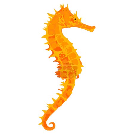 Photo for Creative animal concept Artistic illustration of a swimming yellow seahorse Ilustracin artstica de un caballito de mar amarillo nadando - Royalty Free Image
