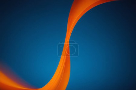 3D Abstract background motion blured orange energy soft wave prism on blue, banners and presentations dynamic backdrop collection. modern and minimalist