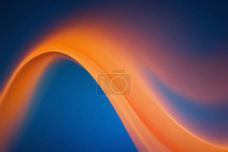 Téléchargez les photos : 3D Résumé mouvement de fond bleu orange énergie soft wave prisme sur bleu, bannières et présentations collection de toile de fond dynamique. moderne et minimaliste - en image libre de droit