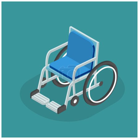 3D Isometric Illustration of Flat Wheelchairs Isometric People set Vector - Vector illustration