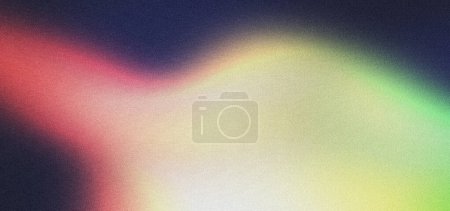 Photo for Abstract poster background purple green and yellow grain gradient shapes on black background noise texture banner header cover design - Royalty Free Image