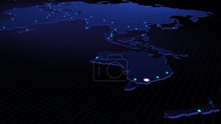 Foto de Conectividad global desde Canberra, Australia a otras ciudades importantes de todo el mundo. Tecnología y conexión de red, comercio y concepto de viaje. Mapa del mundo elemento amueblado por NASA - Imagen libre de derechos
