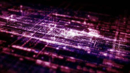 Futuristische digital generierte Bewegung abstrakte Matrix Cyber-Umgebung Big Data analytische künstliche intelligente Simulation für digitalen Hintergrund