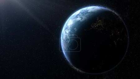 Photo for 3d rendering. Global Positioning System GPS of navigation satellites or satnav transmit data coverage around planet Earth - Royalty Free Image