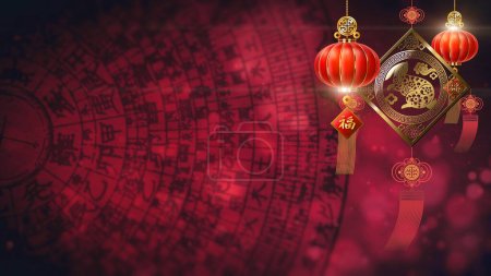 Foto de Feliz año nuevo chino 2023, año de la decoración de fondo de conejo - Imagen libre de derechos