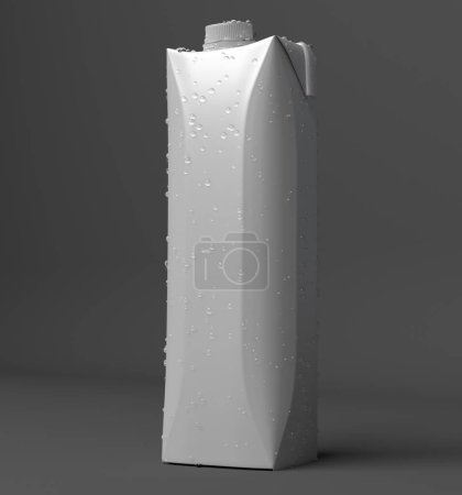 Foto de 3d rendering, 3d illustration Un litro de cartón empaquetado maqueta para productos lácteos y productos de zumo de frutas maqueta para diseño y presentación - Imagen libre de derechos