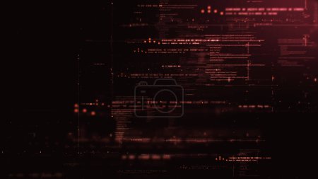 Photo for Advanced motion abstract digital generated matrix cyber environment big data analytic artificial intelligent simulation, head up display background - Royalty Free Image