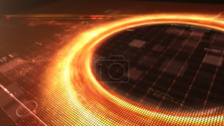 Photo for Futuristic head up display simulation of a Black Hole a region of space-time exhibiting such strong gravitational effects that nothing can escape - Royalty Free Image