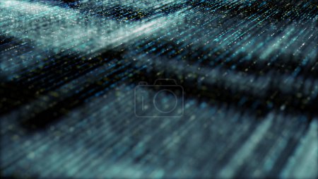 Téléchargez les photos : Futurist digital generated image abstract matrix particles dé-focus grid in cyber space digital background environment - en image libre de droit