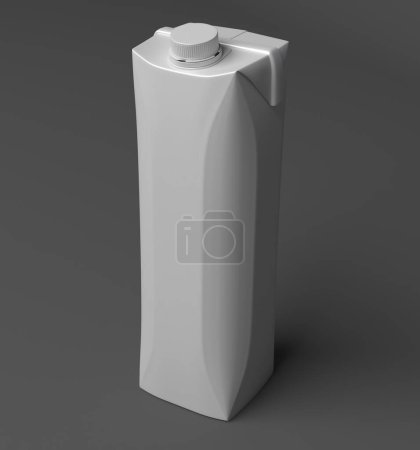 Foto de 3d rendering, 3d illustration Un litro de cartón empaquetado maqueta para productos lácteos y productos de zumo de frutas maqueta para diseño y presentación - Imagen libre de derechos