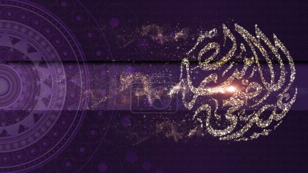 Téléchargez les photos : Aïd Al Adha Moubarak ou le Festival du sacrifice pour la communauté musulmane décorations de fond avec mandala arabesque élégant et design calligraphie particules design - en image libre de droit