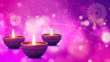 Téléchargez les photos : Diwali, Deepavali ou Dipawali les fêtes populaires hindoues de lumières, symbolise la "victoire spirituelle de la lumière sur les ténèbres, le bien sur le mal, et la connaissance sur l'ignorance. Décoration de fond - en image libre de droit