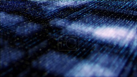 Foto de Simulación futurista de blockchain criptomoneda del concepto de minería criptográfica hash, realizando analítica computacional. Head Up fondo de pantalla - Imagen libre de derechos