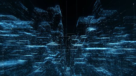 Téléchargez les photos : Futuriste crypto-monnaie blockchain simulation de cryptographie concept minier de hachage, effectuer des calculs analytiques. Fond d'affichage tête haute - en image libre de droit