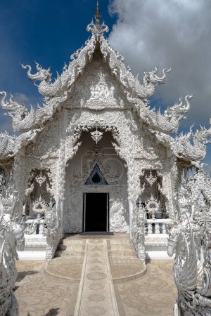 Photo for Chiang Rai, Thailand - Apr 20 2017: Wat Rong Khun (White Temple). a famous tourist spot in Chiang Rai, Thailand. - Royalty Free Image