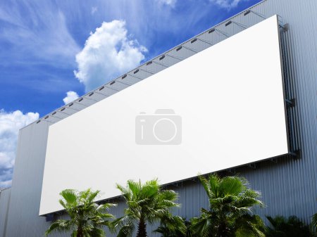 Photo for Outdoor billboard advertisement, information signage with space for easily replacement with graphic photo template - Royalty Free Image