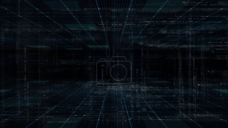 Téléchargez les photos : Futuriste crypto-monnaie blockchain simulation de cryptographie concept minier de hachage, effectuer des calculs analytiques. Fond d'affichage tête haute - en image libre de droit