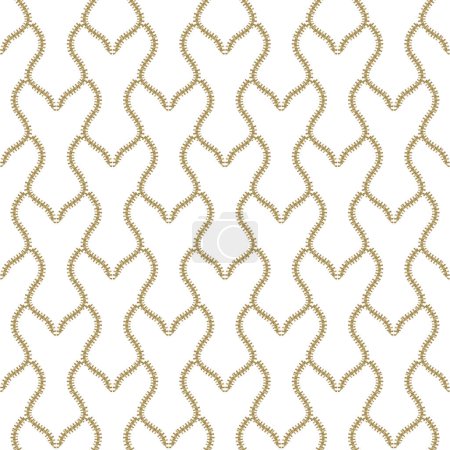 Illustration for Zippers seamless pattern. Ornamental beautiful modern background. Gold zipper ornaments. Repeat luxury vector backdrop. Wavy lines. Endless ornate patterned texture. Gold patterns on white background. - Royalty Free Image