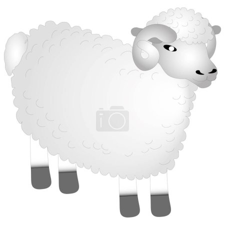 Ilustración de Ilustración de un carnero sobre un fondo blanco. carnero mascota - Imagen libre de derechos