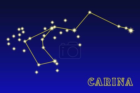 Téléchargez les illustrations : Constellation Carina. Constellation Kiel. Constellation de l'hémisphère sud du ciel. La constellation de Kiel contient 206 étoiles visibles à l'œil nu - en licence libre de droit