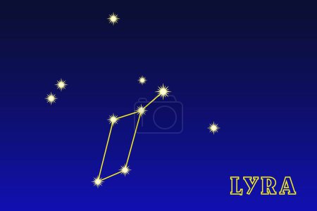 Illustration for Constellation Lyra. Illustration of the constellation Lyra. A small constellation of the northern hemisphere lying between Hercules and Cygnus - Royalty Free Image