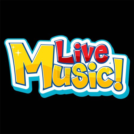 Ilustración de Música en vivo Font Logo Vector - Imagen libre de derechos