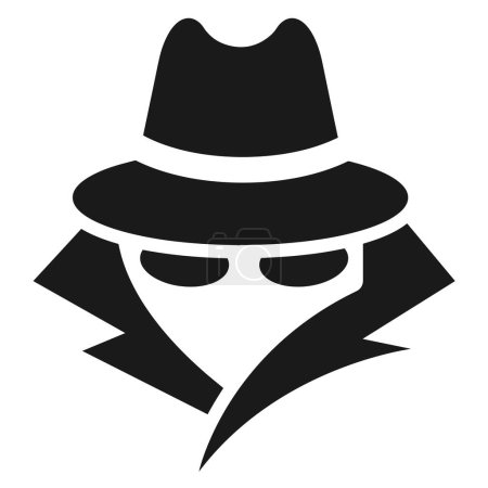 Illustration for Agent or spy icon. Incognito logo - Royalty Free Image