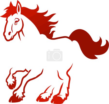 Clydesdales Horse Logo Vector illustration Artwork