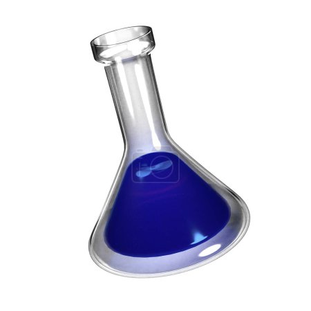 Foto de Botella química de laboratorio 3d icono en formato png, escuela o icono de la herramienta de estudio aislado en fondo transparente - Imagen libre de derechos