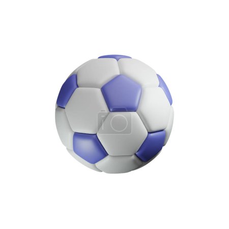 Téléchargez les photos : Balle de football 3D isolée sur transparent, style de rendu en plastique - en image libre de droit