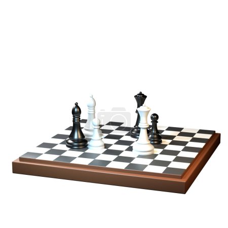 Foto de Tablero de ajedrez 3d y figuras sobre fondo transparente. - Imagen libre de derechos