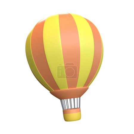 Photo for Hot air balloon icon in 3d plastic render - Royalty Free Image