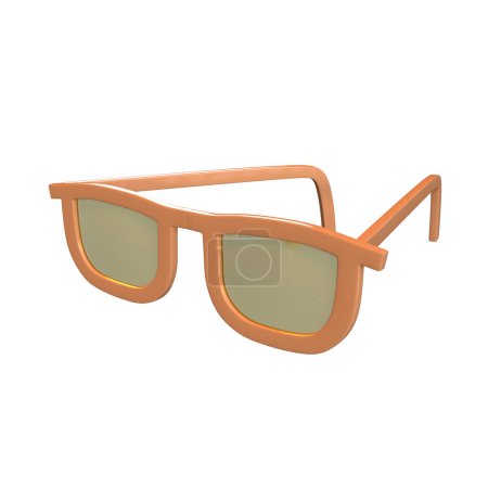 Foto de Icono de gafas de sol naranja 3d sobre fondo transparente - Imagen libre de derechos