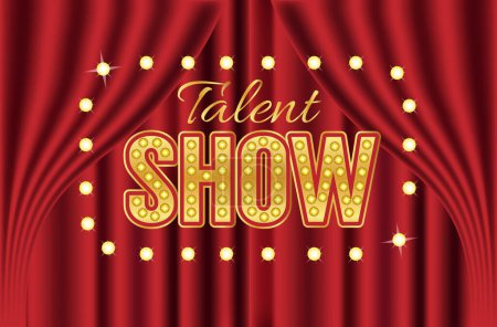 Illustration for Text sign showing talent show. vector illustration - Royalty Free Image