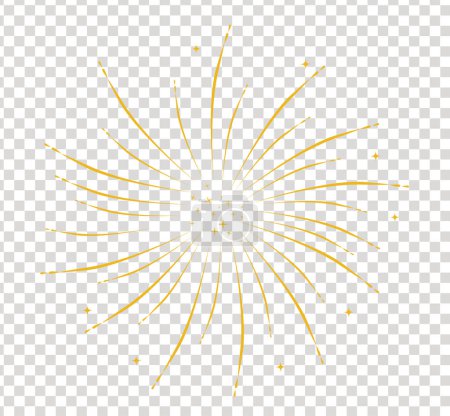 Ilustración de Fuegos artificiales dorados festivos sobre fondo transparente - Imagen libre de derechos