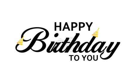 Illustration for Happy birthday text typography - Royalty Free Image