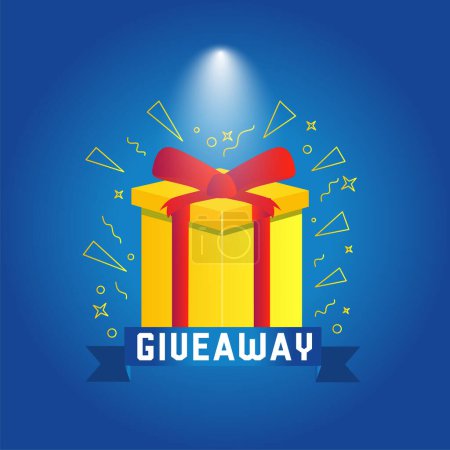 Illustration for Get a win banner. Giveaway winner announcement social media post banner template vector illustration. - Royalty Free Image