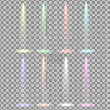 Illustration for Set of colorful light sticks isolated on a transparent background - Royalty Free Image