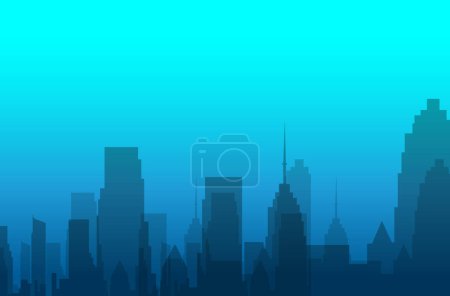 Illustration for Silhouette city with skyscrapers. vector illustration - Royalty Free Image