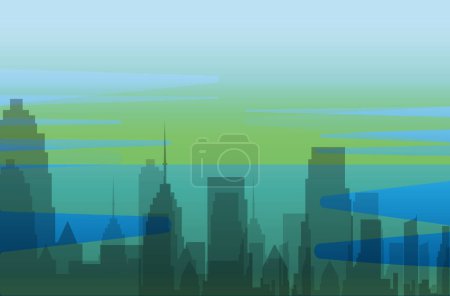 Illustration for Vector city skyline silhouette background - Royalty Free Image