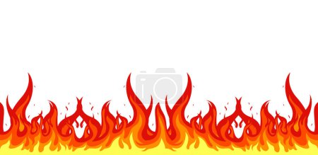 Illustration for Fire flames on white background. - Royalty Free Image