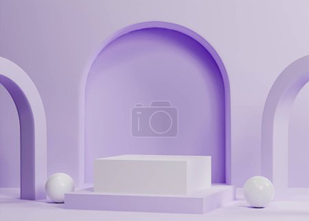 scène de podium violet de luxe pour la présentation de produits
