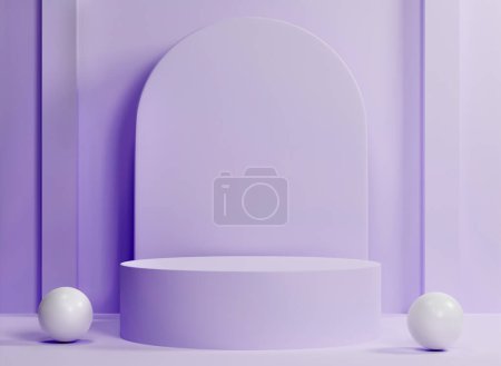 Téléchargez les photos : Scène de podium violet de luxe pour la présentation de produits - en image libre de droit