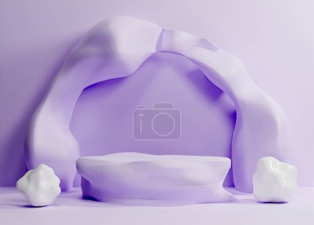 luxury purple podium scene for product presentation