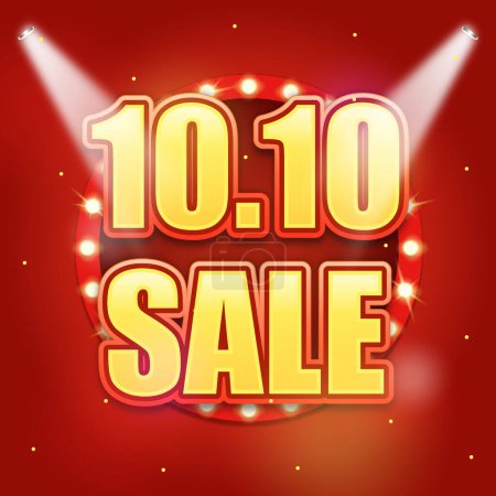 Illustration for 1010 shopping day festival flyer and banner text effect - Royalty Free Image