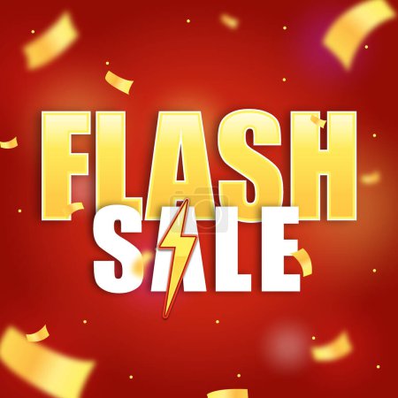 Ilustración de Flash venta compras día festival volante y banner efecto de texto - Imagen libre de derechos