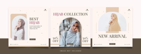 Ilustración de Venta de moda banners plantilla colección hijab - Imagen libre de derechos